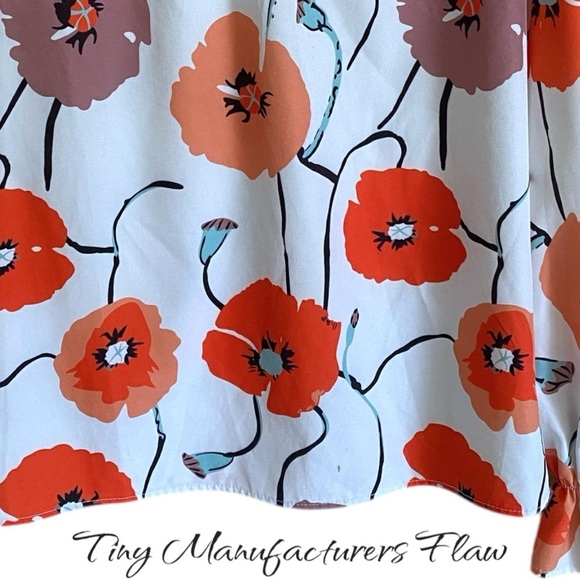 Women’s Floral Print Women's High Neck Top Long Sleeve Size PTP 22 x Length 24 - Picture 9 of 9